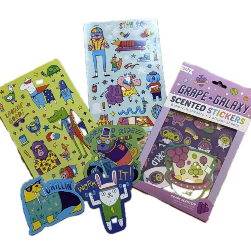 Colorful Grape Galaxy Scented Stickers for Kids